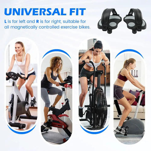 Pair Of Exercise Bike Pedals With Straps For Indoor Cycling And Stationary Or Recumbent Bikes 9 16 Inch Spindle Replacement Pedals Set Black