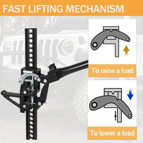 Fast lifting mechanism of 3 Ton Farm Jack 60 Inch Heavy Duty Ratcheting Off Road Utility Jack With 6600 Lb Capacity