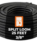 Garage Boss Heavy Duty Split Wire Loom Tubing Three Pack Sleek Black Corrugated Cable Conduit For Automotive Marine Wiring Crew Approved Harness Wrap 25 Ft Each in coiled black tubing.