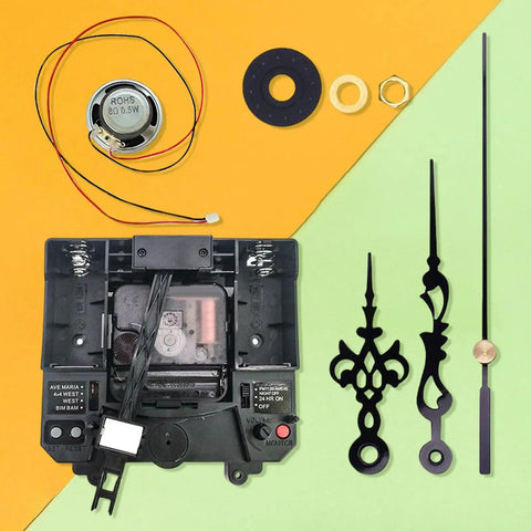DIY Quartz Clock Movement Kit With Hands Silent Swing Mechanism Replacement Parts For Wall Clocks Style D Black Long Shaft 15mm