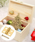24 Pcs Dollhouse Hinges 10x8mm 180 Degree Stainless Steel Gold Tiny Hinges For Miniature Furniture And Jewelry Boxes With 96 Screws Included By SynHHnergyx shown with wooden gift box