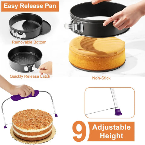 701 Piece Cake Decorating Kit with Baking Supplies Turntable Piping Tips Leveler Pans Spatula Cake Boards Frosting Tools shown