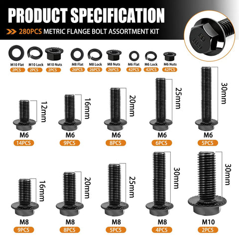Heavy Duty 3160Pcs Metric Bolts And Nuts Kit With Flange Bolts Hex Socket Button Screws Cap Head Screws And Washers 42 Sizes M2 M3 M4 M5 M6x1.0 M8x1.25 M10x1.5 Great For DIY Repairs And Machinery Projects with M6 M8 M10 bolts assortment