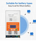 60A MPPT Solar Charge Controller V124 Upgraded For 12V 24V 48V Rigs with battery type compatibility diagram