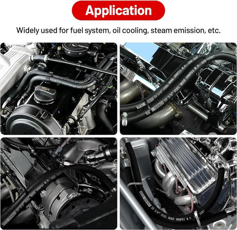 5/8 Inch Fuel Hose Push Lock NBR Rubber SAE 30R7 10 Ft Long 150 Psi connected in car engines