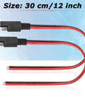 16 Pack SAE 2 Pin Quick Connectors Extension Cables 14 AWG 1 Ft Wire Harness For 12V Motorcycle Car Solar Panel Battery Charger And Automotive Use Red And Black Polarity Included, 30 cm