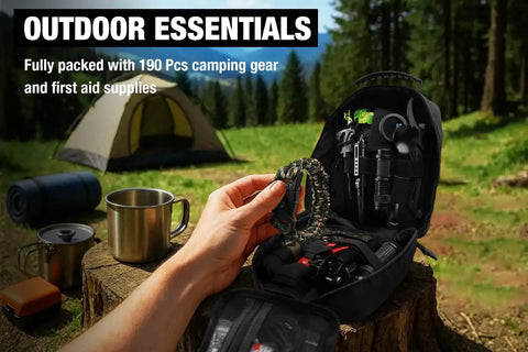 Open 190 Piece Survival Gear And Medical Kit For Outdoor Adventures Camping Hiking And Vehicle Ready Emergency EMT IFAK MOLLE Pouch