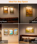 Dreamy Insert Picture Light Offering Straightforward Zero Drill Mounting And Smooth Magnetic Attachment For Hassle Free Wall Frame Illumination That Is An Absolute Game Changer in living room, gallery, hallway, and bedroom settings.