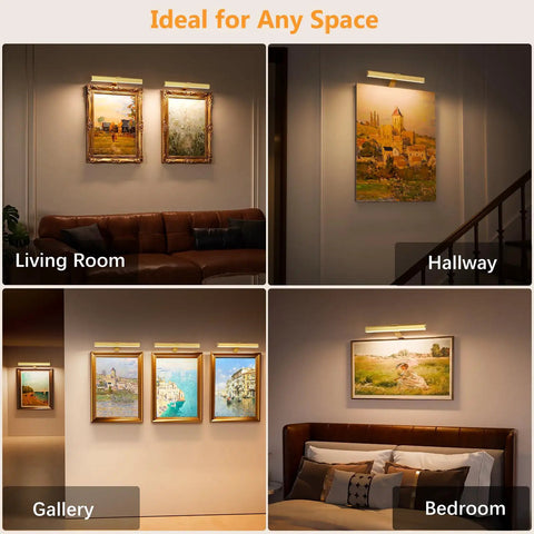 Dreamy Insert Picture Light Offering Straightforward Zero Drill Mounting And Smooth Magnetic Attachment For Hassle Free Wall Frame Illumination That Is An Absolute Game Changer in living room, gallery, hallway, and bedroom settings.