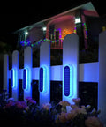 Blue Solar Dock Deck Lights No Wiring Easy Install Stick On Outdoor Waterproof Step Lights for garden fence at night