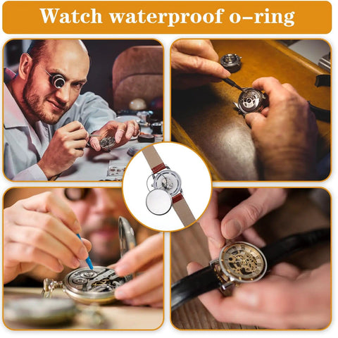 Watchmaker using 180 Pcs Watch Gasket O Ring Kit With 18 Sizes Waterproof Rubber Seals for back case repair and wristwatch sealing