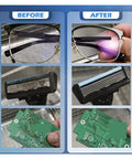 Before and after images of cleaning with Snag This Killer 6.5 Liter Stainless Steel Ultrasonic Cleaner Machine With 180W Power Digital Timer.