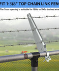 10 Pack Barbed Wire Arm for One And Three Eighths Inch Chain Link Fence Height Extender Galvanized Steel Installed on Fence