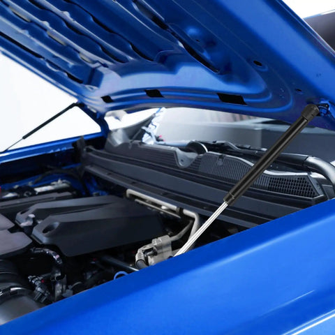 Chevy Colorado Hood Struts for GMC Canyon 2023 to 2026 No Drill Hood Lift Support shown installed in open engine bay