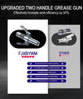 Upgraded leakproof grease gun coupler 12000 PSI with double handle and 6 claws for efficiency and tight fit, compatible with all grease guns.