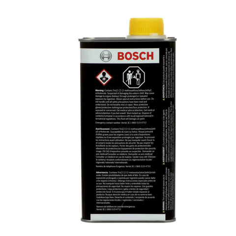 Back view of 1 quart can of Low Viscosity Brake Fluid For All Vehicles With Extended Life Next Gen Formula DOT 3 DOT 4 DOT 5.1