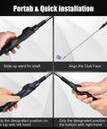 Golf Grip Trainer For Right Hand That Locks In The Perfect Grip, Builds Muscle Memory, Improves Swing Stability And Accuracy, All Levels Golf Swing Aid Black 1 Pack showing multiple installation steps