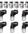 Easy Snap Push To Connect Pneumatic Fittings 1/2 Inch Tube OD To 1/2 Inch NPT Thread Quick Air Hose Connectors Set Of 12