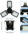 Beast Bright 80W LED Garage Light With 8000 Lumens And 6500K Daylight For Garage, Workshop, Showing Three Adjustable Panels