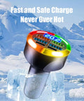 Heavy Duty USB C Car Charger Adapter With Built In Volt Meter And Voltage Display Dang Fast Charging Hub with colorful display
