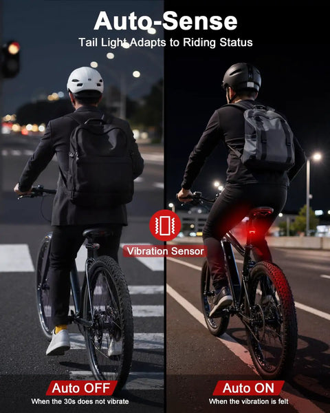 2 In 1 Bike Alarm With Taillight And USB Rechargeable Battery To Scare Off Thieves 105dB Anti Theft Siren Brake Sensing Rear Light IP65 Waterproof 4 Modes Safety Flash Vibration Sensor For Ebike Fast 1.5 Hour Charge