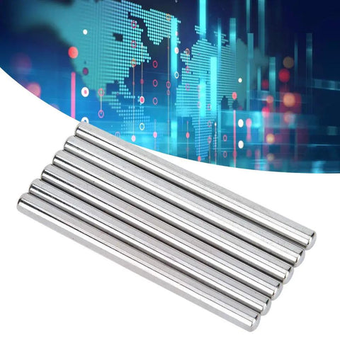 Stainless Steel Rod Axle Set for Industrial Robots 6 Pieces 80x6mm D Shaped, displayed in front of digital background.