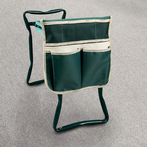Durable Garden Tool Pouch With Side Pockets And Portable Folding Kneeler Bag Made From 600D Oxford Cloth For Gloves Fertilizer And Accessories Large Storage Tote With Easy Carry Handle