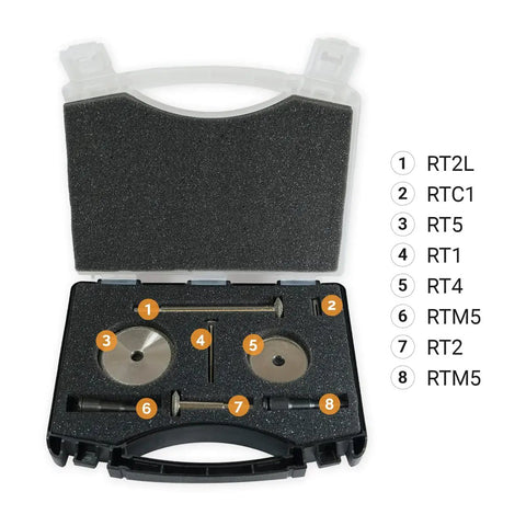 Universal Thread Repair Kit Set With All In One Thread Files For Fast No Fuss Internal And External Thread Restoration Inch And Metric Acme And Buttress Profiles Grooves Glands And Thread Chase Tools For Quick DIY Repairs in a black case with labeled components