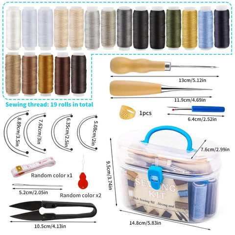 Pro Grade Heavy Duty Upholstery Repair Kit With Leather Sewing Thread Big Eye Needles And Sewing Awl 43 Piece DIY Craft Pack