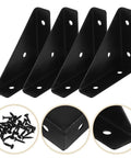 Beefy 12 Pack Black Triangular Shelf Brackets Made From Cold Rolled Steel For Wood Shelves Heavy Duty Corner Supports