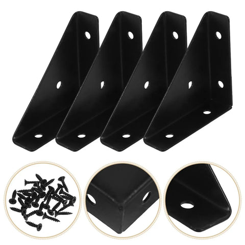 Beefy 12 Pack Black Triangular Shelf Brackets Made From Cold Rolled Steel For Wood Shelves Heavy Duty Corner Supports