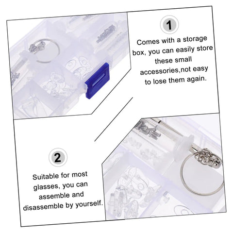 Eyeglass Repair Kit With Organized Storage Case For Quick Frame Fixes On The Go Includes Essential Tools For Friends And Family, Screwdrivers, Pliers, Wrenches, And Scratch Repair Accessories showing storage box.