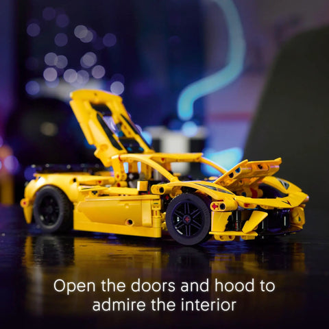 Chevrolet Corvette Stingray Muscle Car Building Kit For Kids And Up Teens A Display Ready Model with doors open