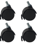 Four Pack 2 Inch M8 Threaded Stem Caster Wheels Nylon Swivel Casters With Brake Lock For Furniture Office Chairs And Storage Shelves
