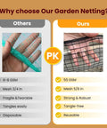 Comparison of other plastic mesh fence and our Heavy Duty Plastic Mesh Fence 4x75ft Deer Fencing With Reinforced Edges Easy Setup.