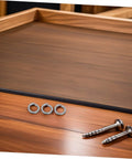 Hella Tough Stainless Steel Spring Lock Washers Assortment Kit With 100 Heavy Duty Fasteners displayed with metal screws on wood.