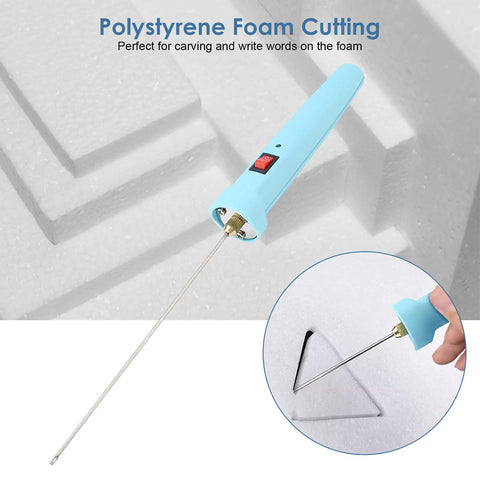 Electric Foam Cutter Pen With Quick Heat Up 24W Hot Wire Cutter For Polystyrene 10CM Engraving Pen shown cutting foam