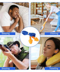 Straight Up Noise Dampening Earplugs Bulk Pack Of One Thousand Corded Silicone Picks With Attached Strings And A Trusted Twenty Five Decibel Rating For Easy Living Reusable Chill Vibes In Bright Blue And Orange Colors used during sleeping, cleaning, shooting, and traveling.