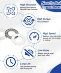 PATIKIL AXK1528 thrust needle roller bearings with washers, 15x28x4 mm, chromium steel, 10 pcs, silver