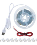 5V DIY LED Strip Light Kit For 3D Printer Projects, 5 Meter Flexible Waterproof Cold White LED Strips, 8mm Wide With Cuttable Segments And Adapter Switch