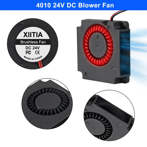 Top Shelf 6 Pack 4010 Blower Fan Dc 24v Turbo Cooling Module 40 By 40 By 10 Mm With Two Pin Lead For 3D Printer Hotend And Nozzle Swaps Smooth Airflow Design No Sweat Swap For Any Maker Setup