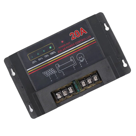 20 Amp 12 Volt Solar Discharge Controller With High Speed CPU Microprocessor And Multiple Protections For Solar Power Systems Street Lights And Ships Data Transmission Ready For Installation, black