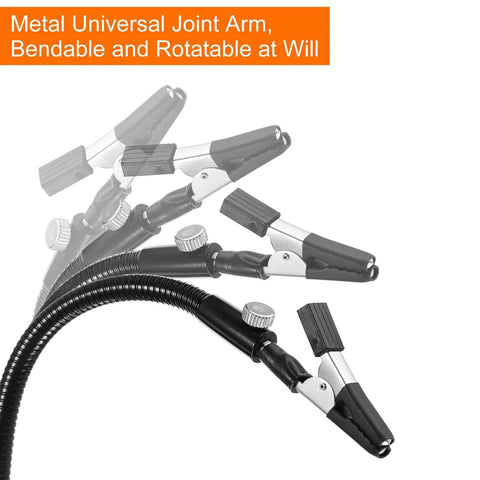 Pro Soldering Helping Hands Third Hand Solder Tool Clamp Stand flexible gooseneck arms with rotatable alligator clips detail