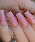 Close-up of nails with Easy Gel Nail Builder For Quick Extensions And Strengthening, thickens and lengthens nails, salon quality.