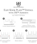 Installation guide for Satin Black Door Kick Plate Anodized Aluminum Shield For Entry Doors 8x34 Inches Durable Protection With Easy Self Adhesive.
