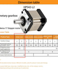 Compact 100 To 1 Precision Planetary Gearbox For NEMA17 Stepper Motors 42mm Flange 10mm Short Output Shaft 5Nm Torque 20 Arcmin Backlash with dimension table