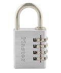 Set Your Own Four Letter Locker Lock 1 9/16 Inch Wide Indoor Padlock With Tough As Nails Solid Metal Body And Nickel Plated Shackle