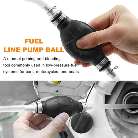 Straight Up Solid Hand Fuel Transfer Pump Manual Rubber Primer Bulb Fits 10mm 38 Inch Lines For Gas Or Diesel Rigs Quick One Way Vacuum Pickup for cars, motorcycles and boats during fuel priming.
