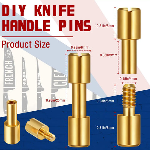20 Sets Brass Bracket Bolts And Stainless Steel Bracket Bolts For Knife Making Handle Pins And Knife Screws 6 mm Head Diameter Tactical Lock Rivets