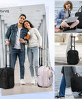 Underseat Carry On Luggage With Wheels 16-Inch Softside Rolling Bag Airline Approved Lightweight Durable Overnight Travel Bag For Women And Men Black Go-To Everyday Use in various travel settings.